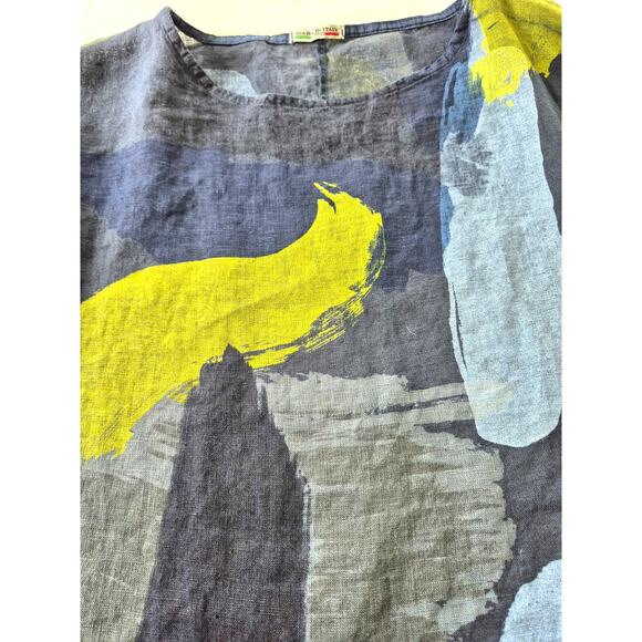 Linen Womens Top Oversized Lagenlook Art to Wear Flow Office Career Resort  XL - Picture 4 of 9